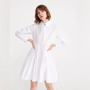Reserved White
Tiered Poplin Dress Medium